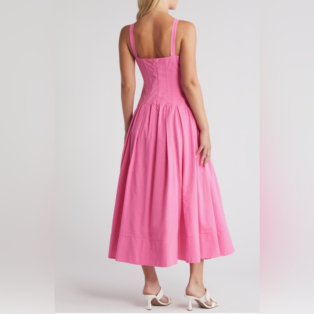 Moon River Corset Bodice Drop Waist Dress In Pink B2356 - Picture 5 of 7